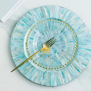 Napperon de chargeur vert nacre Incrustation de coquille naturelle exquise pour les événements élégants, les hôtels et la table à domicile - Product Image 4