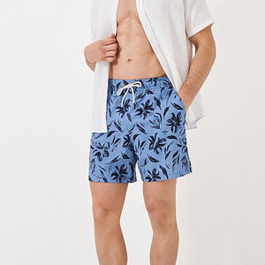 Pantalones cortos de playa informales de moda para hombre con cintura suave 100% tela de satén de algodón de secado rápido y respetuosos con el medio ambiente para nadar y correr - Product Image 1