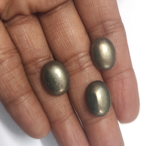 2 Pcs de Pyrite Naturelle 14x10mm Cabochon Ovale 31.05 Cts Lot Iroc Sales Good Quality Pyrite Cab Loose Gemstones US $42.58 pour Tous - Product Image 3