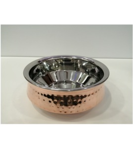 Bol Kadai de service combiné en cuivre et acier plaqué à la main de haute qualité, classique, moderne et royal de luxe - Product Image 4