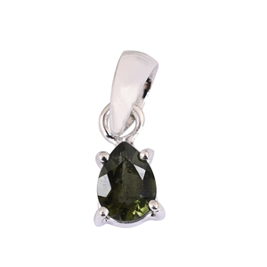 Colgante de piedras preciosas naturales de moldavita, diseño hecho a mano, joyería hecha a mano de plata 925 - Product Image 6