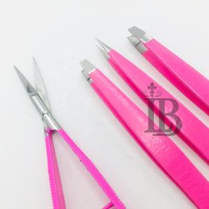 Nouvel ensemble de pinces à sourcils roses avec pointe argentée, mini-ciseaux à ongles à ressort, en acier inoxydable, logo personnalisé, ensemble de pinces à sourcils très vendu - Product Image 5