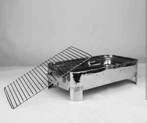 Barbecue à foyer en métal de luxe de haut niveau Forme unique Design moderne Acier inoxydable réglable écologique pour l'extérieur - Product Image 5