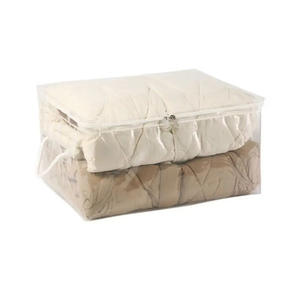 Clear PVC Box <b>Chest</b> Bag 4 Side Gusset 3 Side Zipper HF Handle Blanket <b>Storage</b> Wholesale OEM - Product Image 4