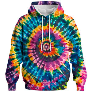 Écusson de broderie vintage Cut & Sew zipper en tissu épais lourd personnalisé pour hommes, sweat à capuche Tie Dye délavé à l'acide avec service OEM - Product Image 2