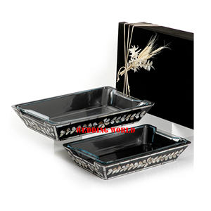 ถาดไม้ถาดใส่ผลไม้แฟนซีทำมือดีไซน์แบบดั้งเดิมถาดเสิร์ฟแก้วหรูหราสีตามสั่ง - Product Image 3