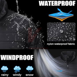 Doudoune isotherme personnalisable pour hommes coupe-vent léger tissu hydrofuge col montant fermeture éclair élastique - Product Image 3