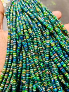 Perles de pierre rondelle d'opale noire naturelle éthiopienne 3-5mm bijoux à facettes fumés pour tenues de luxe - Product Image 6