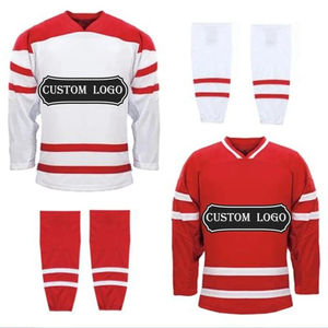 Ropa de hockey sobre hielo sublimada personalizada Jersey de hockey de POLIÉSTER + calcetines Conjuntos de dos piezas Uniformes de equipo de entrenamiento - Product Image 3