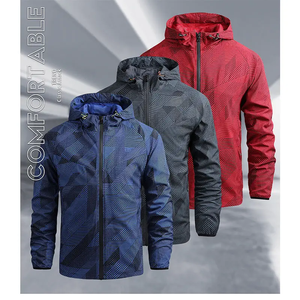Chaqueta Impermeable Personalizada al por Mayor, Chaqueta Cortavientos Ligera de Nailon Suave, Color Azul Marino para Hombre 2026 - Product Image 2