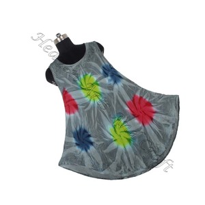 2025 verano primavera Tie Dye vestido cuello redondo Color naranja sin mangas verano playa desgaste cubrir largo Maxi vestido de paraguas para mujer - Product Image 5