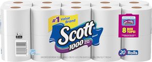 Scott 1000 Sheets Per <b>Roll</b> <b>Toilet</b> Paper, Bath Tissue, 20 <b>Rolls</b> - Product Image 2