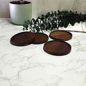 Ensemble de sous-verre puzzle en bois de Sesham personnalisé Fabricant de verres faits à la main en bois de noyer - Product Image 4
