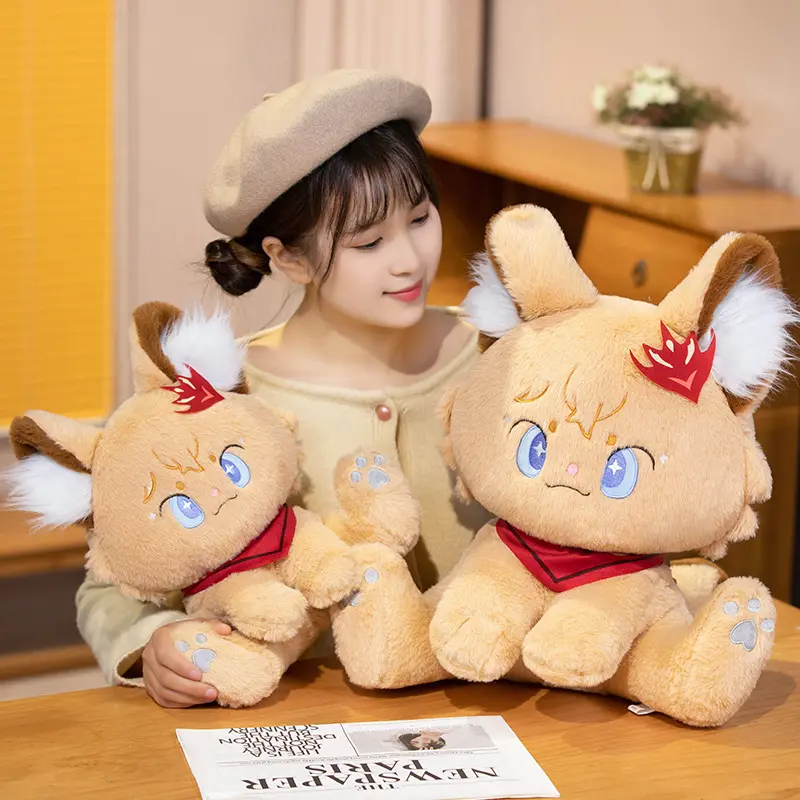 2024 Hot Bán Anime dễ thương Kawaii Mèo Nhồi Bông động vật Tức Giận phim hoạt hình mèo plushies cho món quà