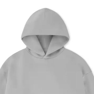 Sweat à capuche en molleton personnalisé 100% coton pour hommes, poids lourd, coupe régulière, tissu français brodé de logo, teint uni d'hiver - Product Image 5