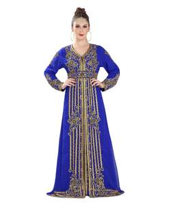 Caftán islámico marroquí de playa elegante moderno hasta el suelo de manga larga para vestido de mujer - Product Image 1