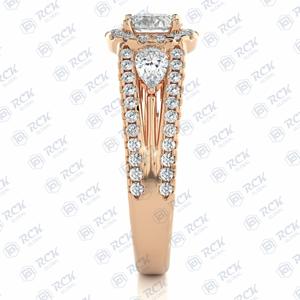 Anillo de moissanita Art Deco de corte brillante redondo TCW 1,00 para mujer, anillo de regalo de aniversario y cumpleaños para amor - Product Image 2