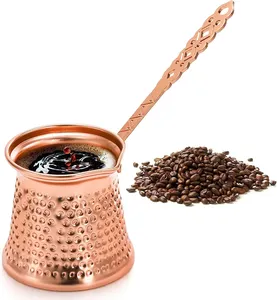 トルコの銅コーヒー2023最高品質のポット12オンスギリシャのアラビアのコーヒーメーカー槌で打たれたミルクウォーマー