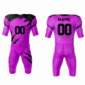 Uniforme de football américain 6 panneaux court Spandex/Polyester Tissu Sublimation Impression Joueur Numéro Football Porter Adulte - Product Image 5