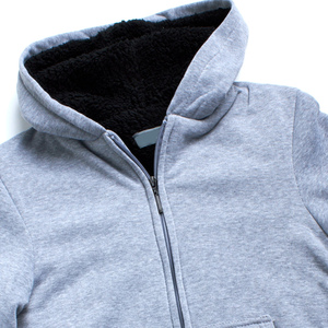 Sweat-shirt à capuche zippé intégral pour homme, en maille imperméable de haute qualité, couleur unie, mélange coton-polyester, fabriqué au Bangladesh - Product Image 6