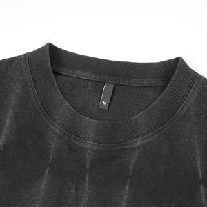 เสื้อยืดลายกราฟฟิกวินเทจสำหรับผู้ชายผ้าคอตตอนโอเวอร์ไซส์ลายฝดกรดมีโลโก้ออกแบบได้ตามต้องการ - Product Image 5