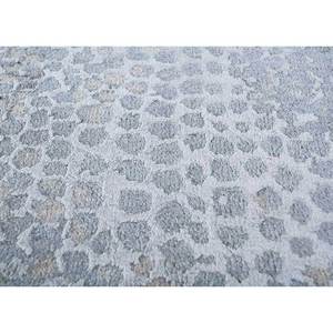Alfombra Rectangular Kavi Gris y Negra, Tejida a Mano con Lana y Seda de Bambú, Diseño Teoría del Caos, Estilo Boho, para Hogar y Pasillo - Esk-404 - Product Image 3