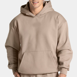 Sweat-shirt à capuche pour homme, poids lourd, logo personnalisé, surdimensionné, épaules tombantes, streetwear, pull à capuche pour homme - Product Image 4