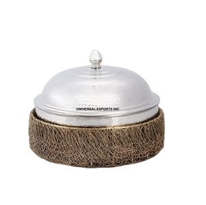 Stainless Steel Hammered Hotpot Shape Designer Luxury Eco-Friendly Dishwasher Safe 24cm Diameter Food Warmer Hot Casserole - Product Image 1