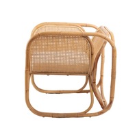 Chaise longue en rotin moderne Fauteuil en rotin tissé à la main avec coussins pour salon ou terrasse