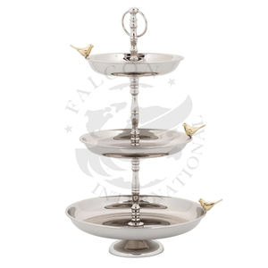 ที่ตั้งเค้กรูปนกทำจากทองเหลืองและสแตนเลสสำหรับร้านอาหารอุปกรณ์ทำเค้ก2ชั้นสำหรับงานปาร์ตี้ราคาไม่แพง - Product Image 3