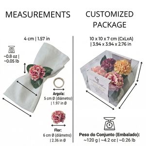 Anillo para Servilletas de Madera Floral, Ecológico, Colorido, Mini Hortensia, Decoración Hecha a Mano, para Bodas, Eventos, Porta Servilletas, Venta al Por Mayor, OEM - Product Image 3