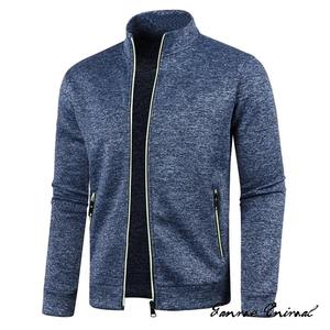 Sweat-shirt léger pour homme style sportif automne, à fermeture éclair, col montant boutonné, teint en pièce, séchage rapide - Product Image 2
