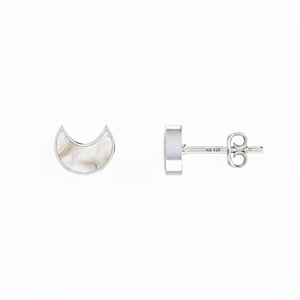 Pendientes de Plata de Ley 925 de Primera Calidad con Perla de Agua Salada en Forma de Luna, Engaste de Bisel de 7MM, Acabado de Alta Calidad, Modernos, Regalo para Bodas y Fiestas - Product Image 1
