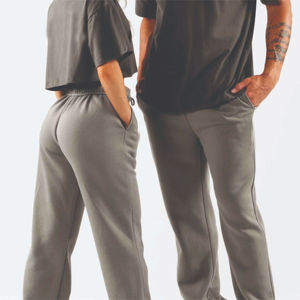 OEM personalizado 2024 costilla alta ligero ecológico transpirable Jogger pantalones de lana verano Pantalones de chándal 2 bolsillos delanteros planos - Product Image 3