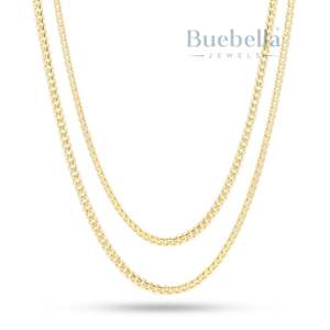 Hip Hop 925 Plata 14K Chapado en oro Cadena cubana Collar de 3mm de ancho VVS Moissanite Venta caliente Collar de cadena cubana - Product Image 2