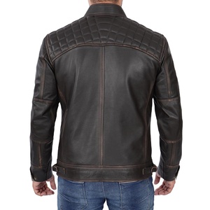 Dernier design confortable 2026 Veste en cuir pour homme de haute qualité en peau de mouton Col rabattu Mode avec manches longues 2026 - Product Image 6