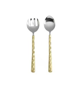 <b>Gold</b> Polished <b>Spoon</b> Mirrored Salad Server High Quality Shiny Cutlery Steel Metal Handle - Product Image 3