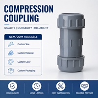 Vente directe usine – Raccord de compression PVC de haute qualité 1/2-6 pouces, surface lisse en plastique OEM