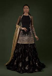 2024 Nouveau-ÉBLOUISSANTE-BRODERIE sur ROBE KURTASARARA & DUPATTA DABKAPEARLSSTONE ORNEE TRAVAIL POUR FÊTE/MARIAGE - Product Image 2