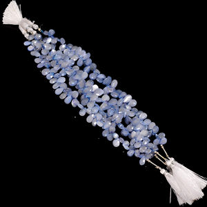 Cuentas de piedra lunar azul claro, cuentas de pera de piedras preciosas de piedra lunar azul claro recubiertas, cuentas de piedras preciosas de piedra lunar facetadas para la fabricación de joyas - Product Image 4