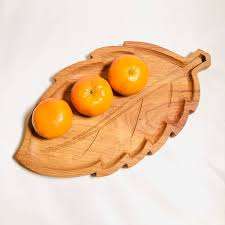 Qualité supérieure Nouveau design Plateau de service en bois massif d'acacia Assiette à dîner en forme de feuille pour dessert, collations, thé, fruits - Product Image 2
