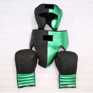 Equipo de boxeo profesional hecho a mano, guantes 100% de cuero genuino, protector de cabeza, protector de entrepierna, kit de entrenamiento y sparring para adultos - Product Image 1