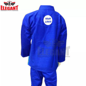 Short de sport élégant avec logo personnalisé, uniforme bleu BJJ pour Kick Boxing Muay Thai & Jiu Jitsu Plain Fight Gear - Product Image 2