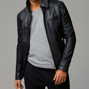 Nueva Chaqueta de Cuero Negra Elegante para Hombre - Corte Limpio - Cremallera Completa - Estilo Versátil para Todas las Ocasiones - Chaquetas de Cuero - Product Image 5