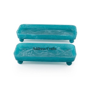 Vente chaude Nouveau Résine Chocolat Plateaux De Service Rectangle Unique Tourbillon Dates Plateau Conception Fruits Secs Plateau De Service Pour Le Salon - Product Image 3