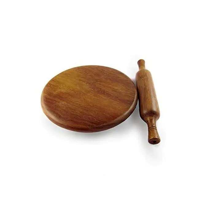 Serving Board Round Chapati Chakla Perfect for Making Chappati at Home Wooden Roti/Chapati Maker Wood Rolling Board and Rol