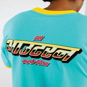 เสื้อยืดฮิปฮอปผ้าไหมสำหรับผู้ชายเสื้อยืดโอเวอร์ไซส์พิมพ์ลายสกรีนโลโก้กราฟิกแบบกำหนดเอง - Product Image 5