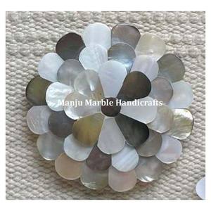 High Quality Best Selling <b>Mother</b> <b>Of</b> Pearl Bone Inlay Wooden Mirror Round Shape Floral Artisan Design For Personal <b>Grooming</b> Items - Product Image 2