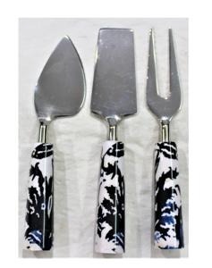 Ensemble de serveur de fromage en métal durable poignée décorative couteau à fromage et épandeur en acier inoxydable élégant pour les repas de fête - Product Image 2