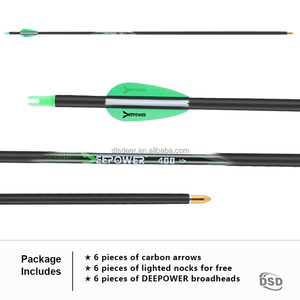 Frecce in Carbonio 100% da 31 Pollici, Diametro <span class=keywords><strong>6</strong></span>.2mm, Confezione da <span class=keywords><strong>6</strong></span> per Arco Compound e Arco Ricurvo, Spine 400, Frecce da Caccia a Prezzo di Fabbrica - Product Image 2